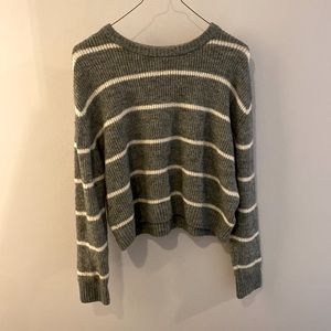 Gray/White Striped Sweater